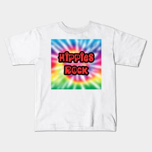 Vintage Hippies Rock Tie Dye Kids T-Shirt